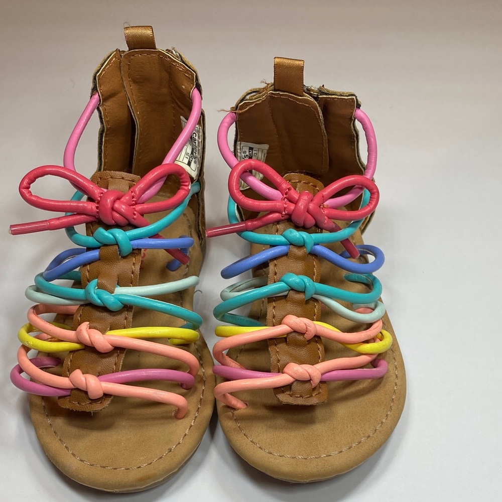 Carter's Multicolor Strappy Sandals Gladiator Rainbow Girls